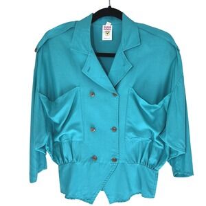Clock House Vintage Womens Blazer 1980s 1990s Double Breasted 42/44 Size 10-12